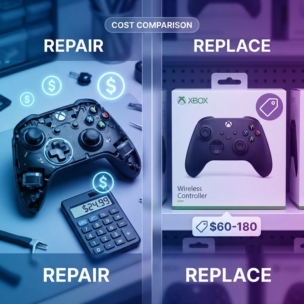Illustration for article: Xbox Controller Repair Cost vs Buying New (Is Repair Worth It in 2026?)